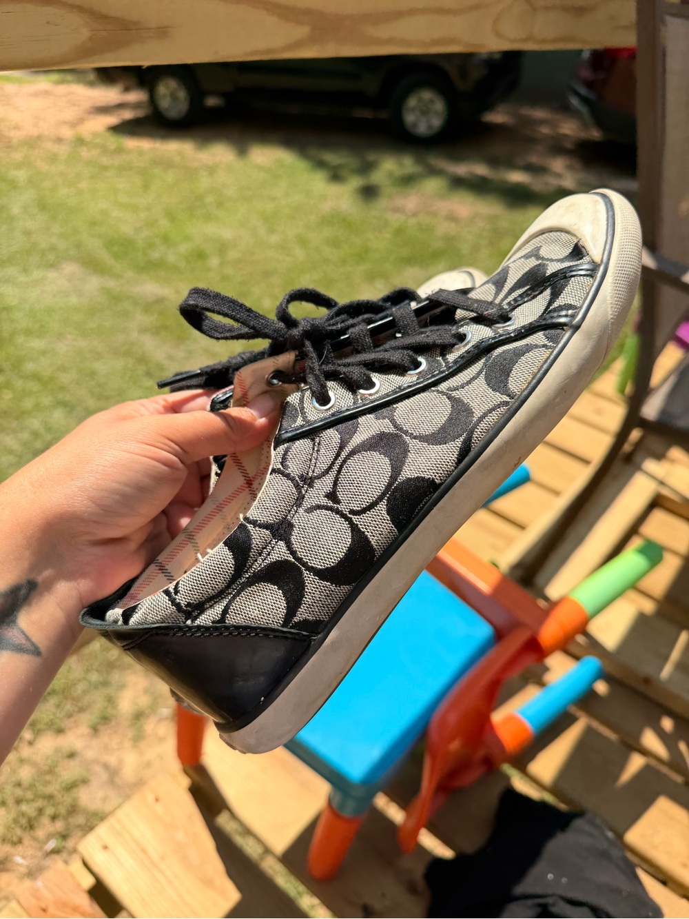 Coach Barrett women’s Black & Gray Signature Canvas Sneakers